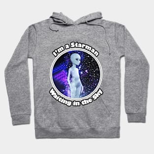 👽 I'm a Starman Waiting in the Sky, Humanoid Alien Space Design Hoodie